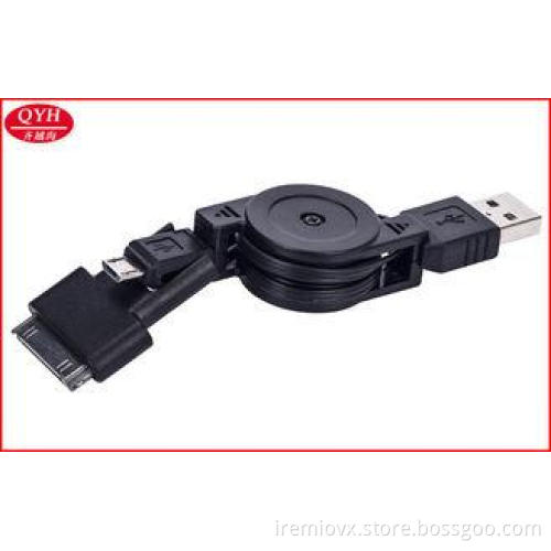 2 in 1 Retractable Micro USB Cable 30 PIN Connector for HTC
